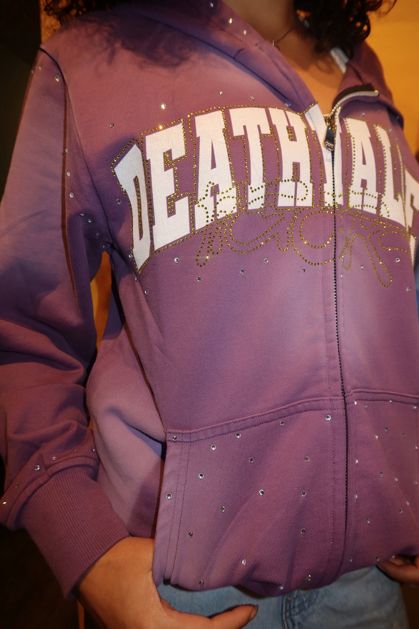 DEATH VALLEY RHINESTONE ZIP UP