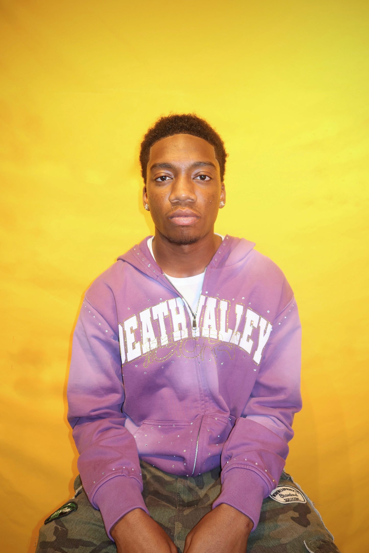 DEATH VALLEY RHINESTONE ZIP UP