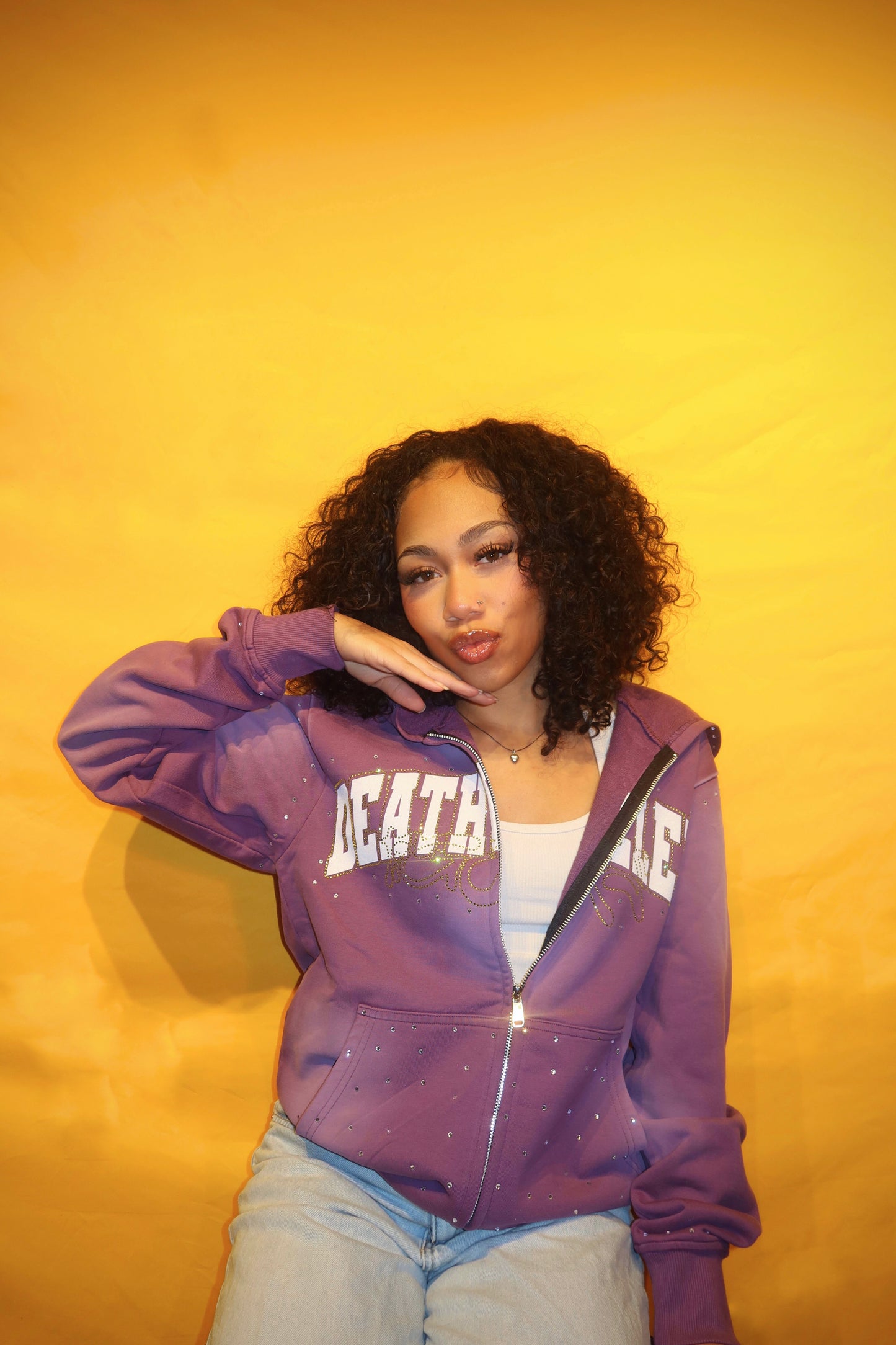 DEATH VALLEY RHINESTONE ZIP UP