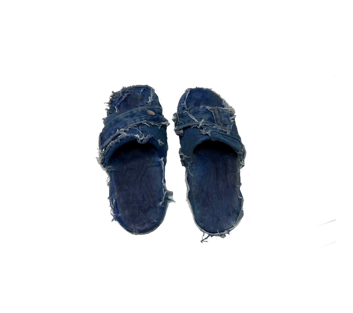 DISTRESSED DENIM SLIDES